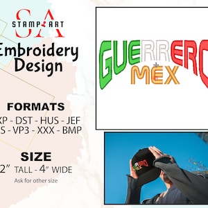 Guerrero | LOGO #2 |  Mexico | Logo Embroidery Design | Digital File only