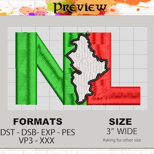 Nuevo León | NL |  Mexico | Logo Embroidery Design | Digital File only