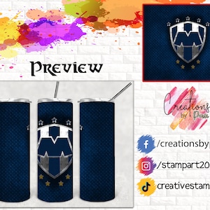 Rayados del Monterrey 9 ESTRELLAS #6 Template Designs | 2 Files | Skinny Tumbler & Straight 20oz Design