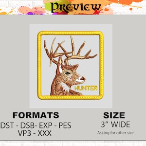 Deer Hunter Hat  | Logo Embroidery Design | Digital File only