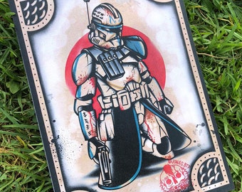 STAR WARS Captain Rex/Traditional Tattoo Flash Print
