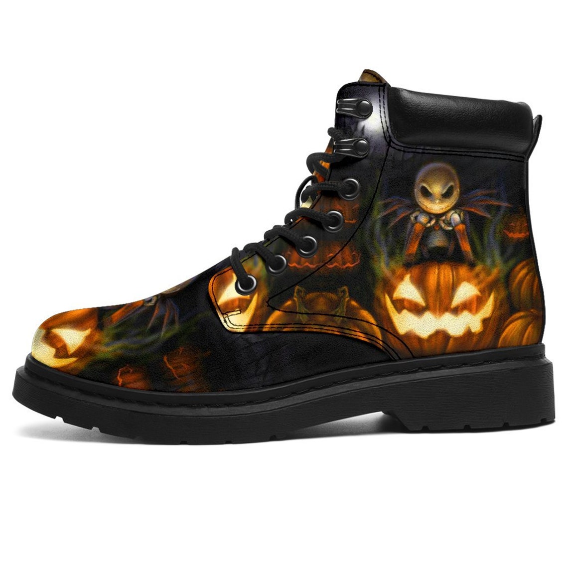 Jack Skellington Halloween All Season Boots Vegan Leather Etsy