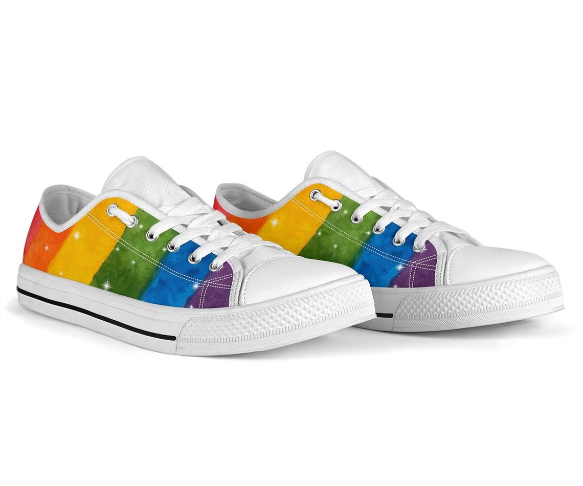 white rainbow shoes