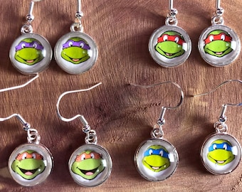 Ninja Turtles Inspired 12mm Earrings TMNT--4 Styles Available