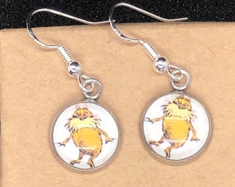 Dr. Seuss Inspired Lorax 12mm Earrings For Teachers Kids Librarians Gifts--4 Styles Available