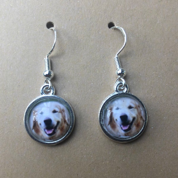Golden Retriever Dog Breed Earrings Dangle/Drop or Stud 12mm