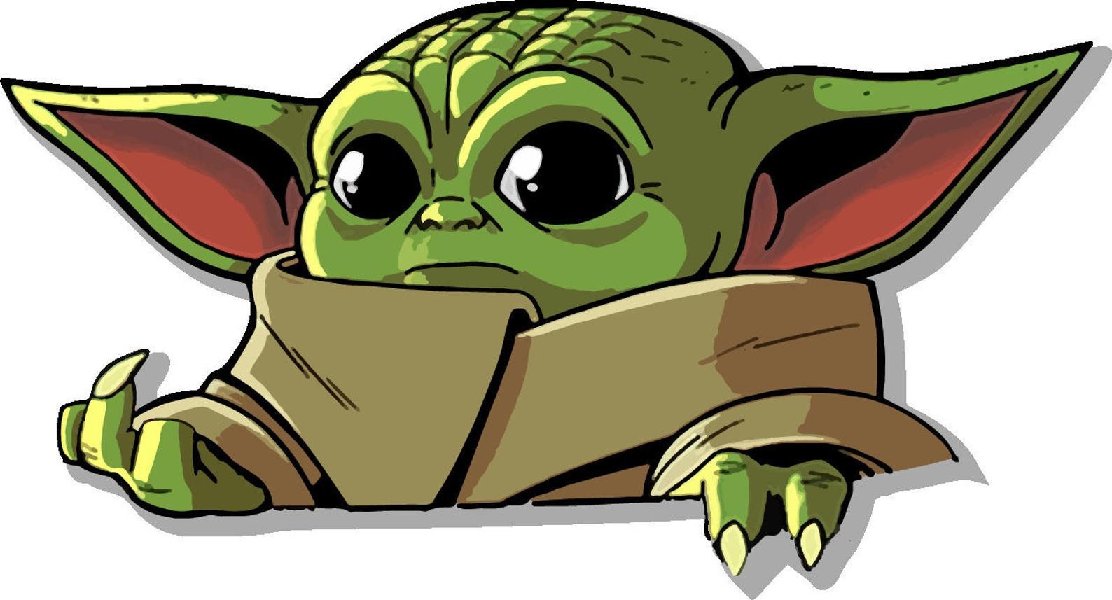 baby yoda finger vinyl peeker sticker etsy