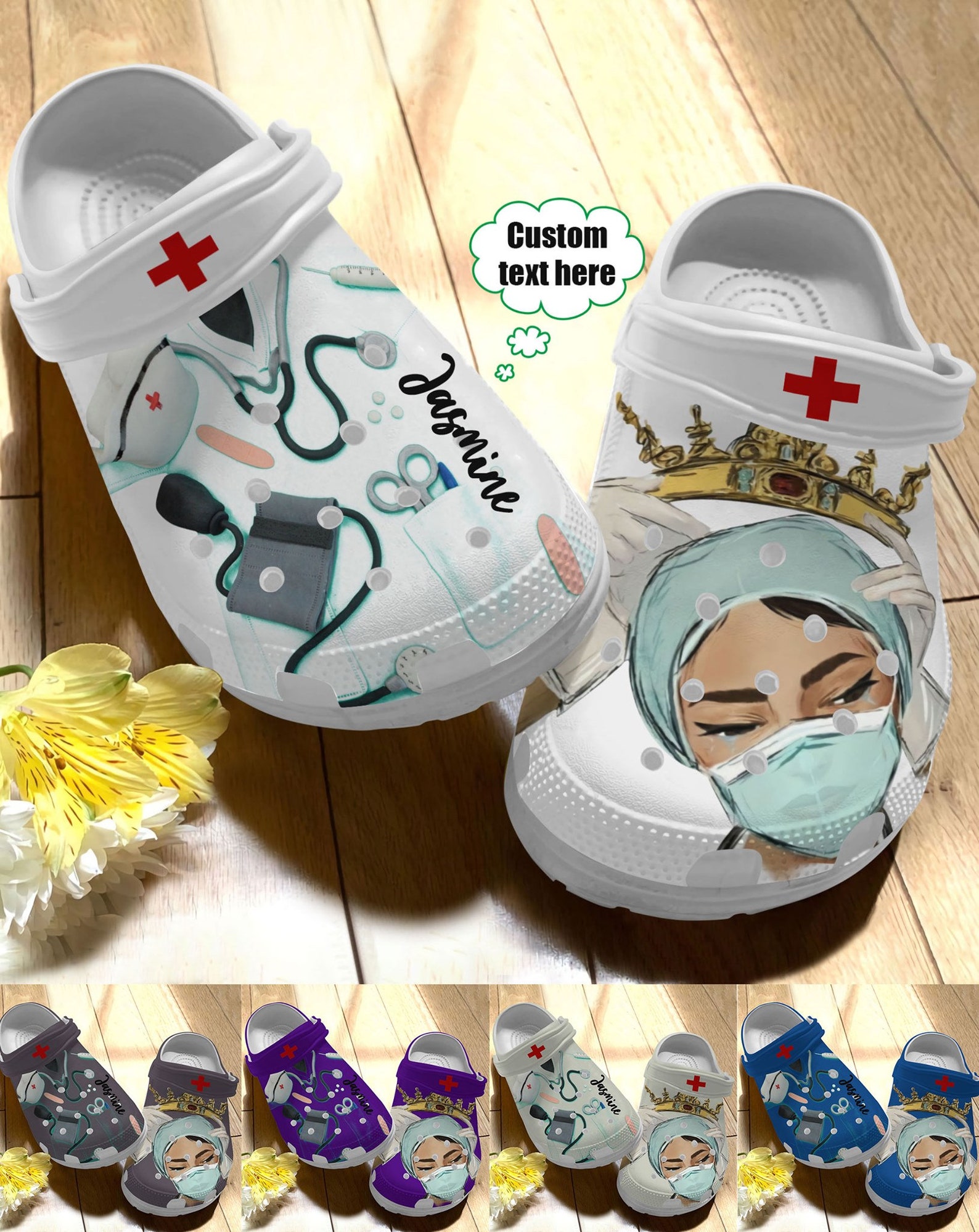 Love Nurse Personalized Crocs Clog Shoes Love Nurse Crocs Etsy