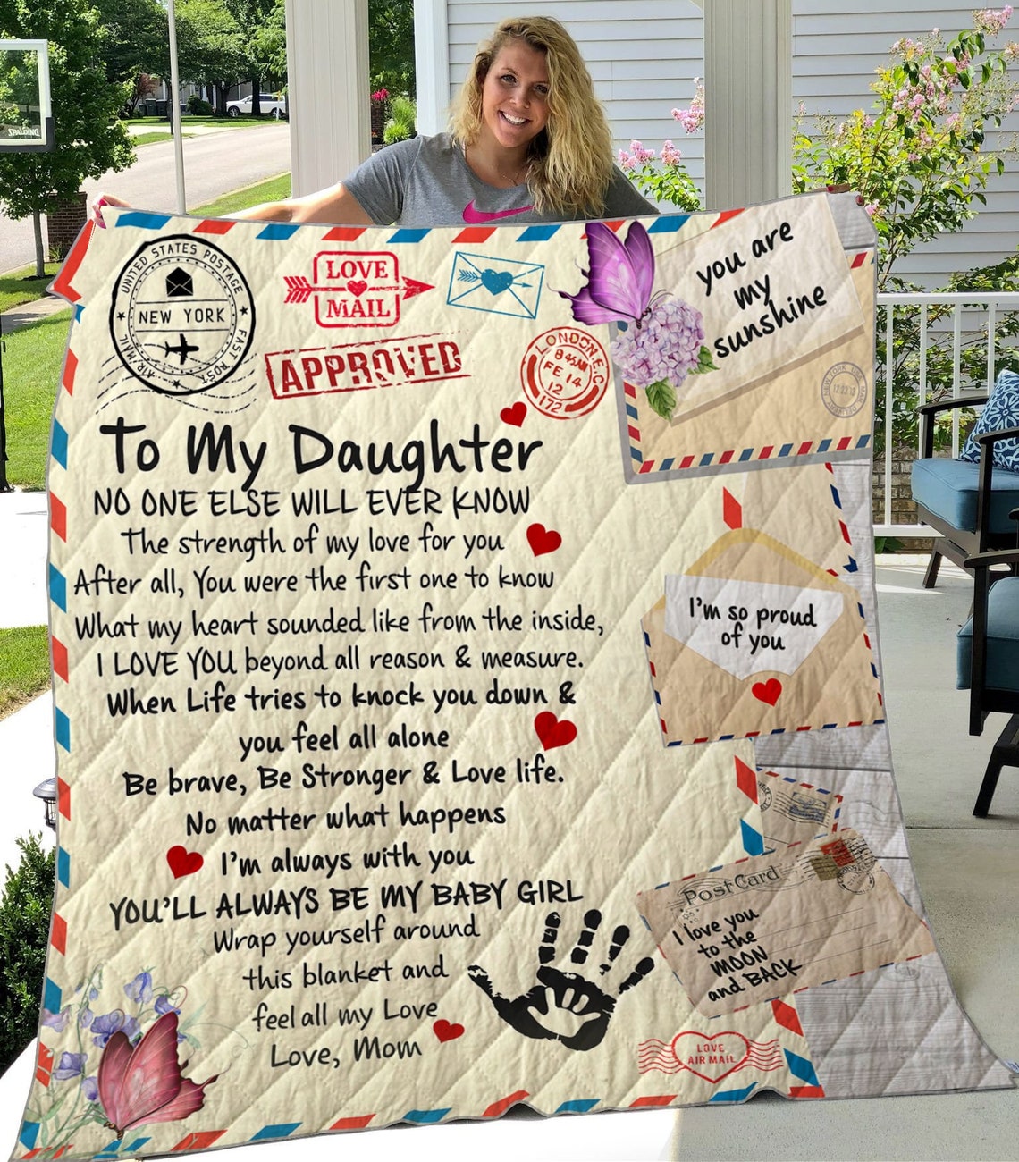 To My Daughter Quilt and Fleece Blanket Letters To My Etsy