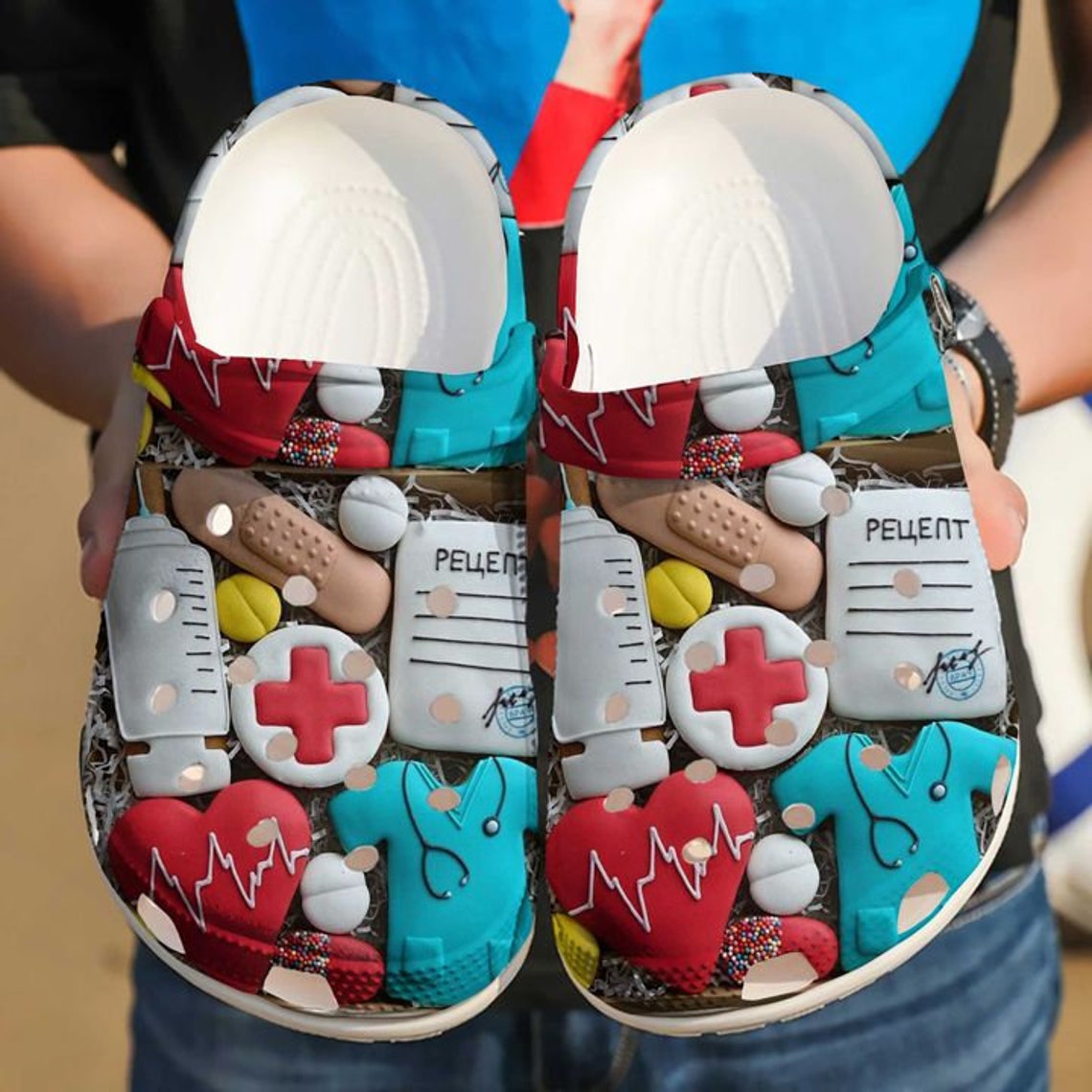 Nurse Heart Crocs Clog Shoes Love Nurse Crocs Love Doctor Etsy