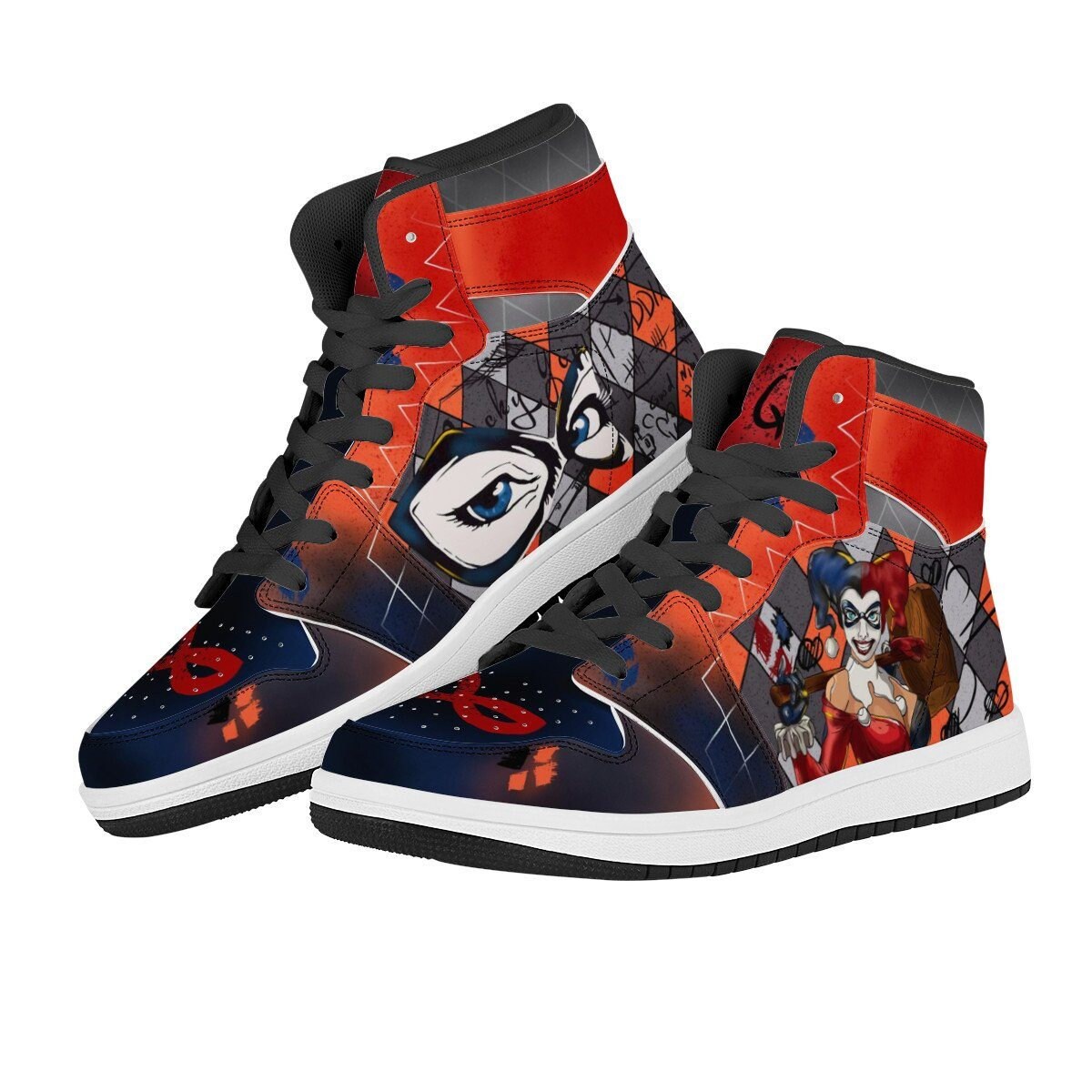 Harley Quinn Custom Printed Sneakers Harley Quinn Shoes for Etsy