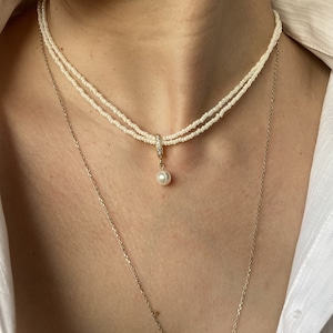 Dainty Double Pearl Necklace main image 1