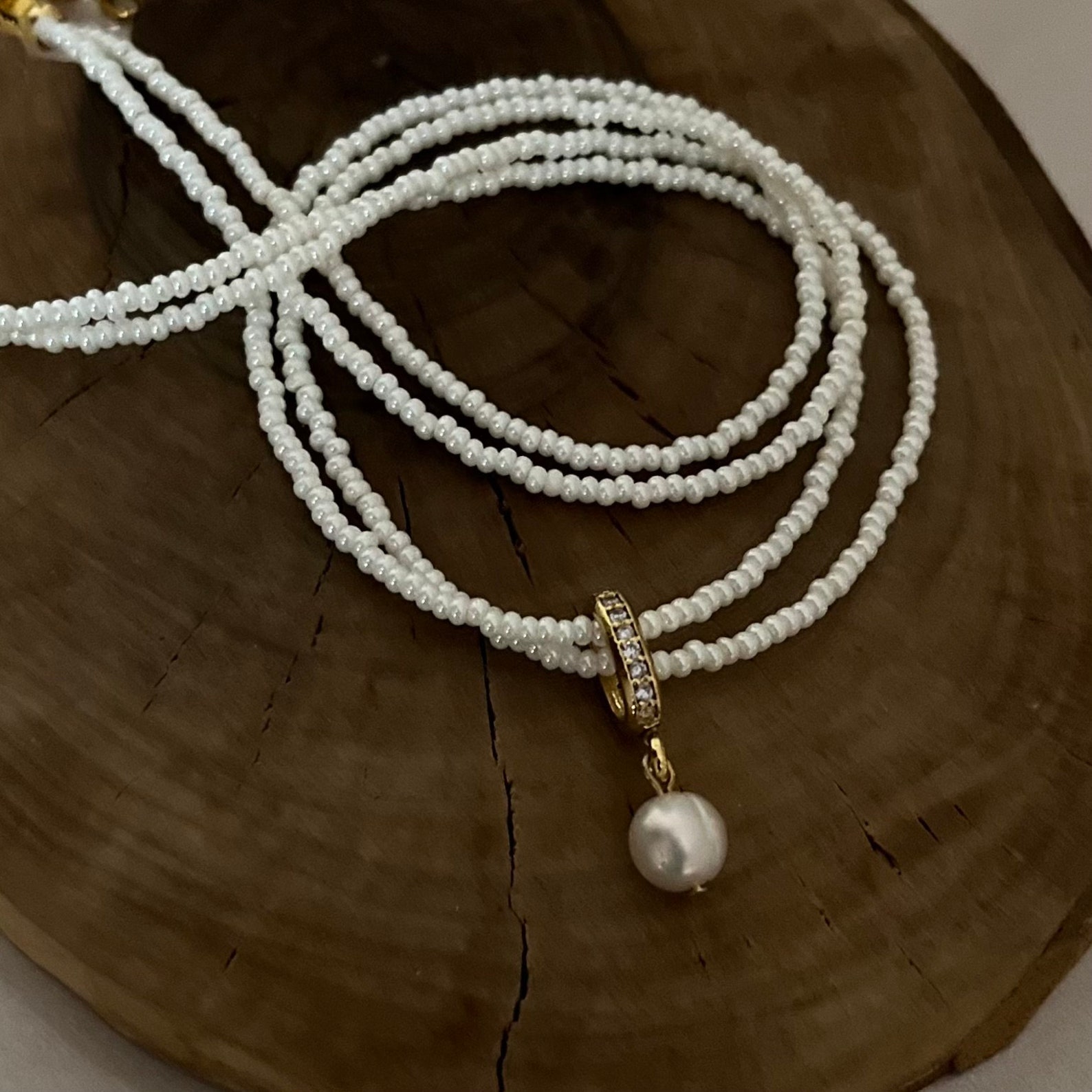 Dainty Double Pearl Necklace main image 0