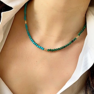 Turquoise + Malachite Rope Necklace — FRY POWERS