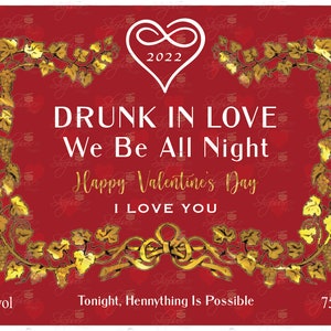 INSTANT DOWNLOAD, Valentines Cognac Label, Birthday Custom Label, Custom Cognac Label, Liquor Labels