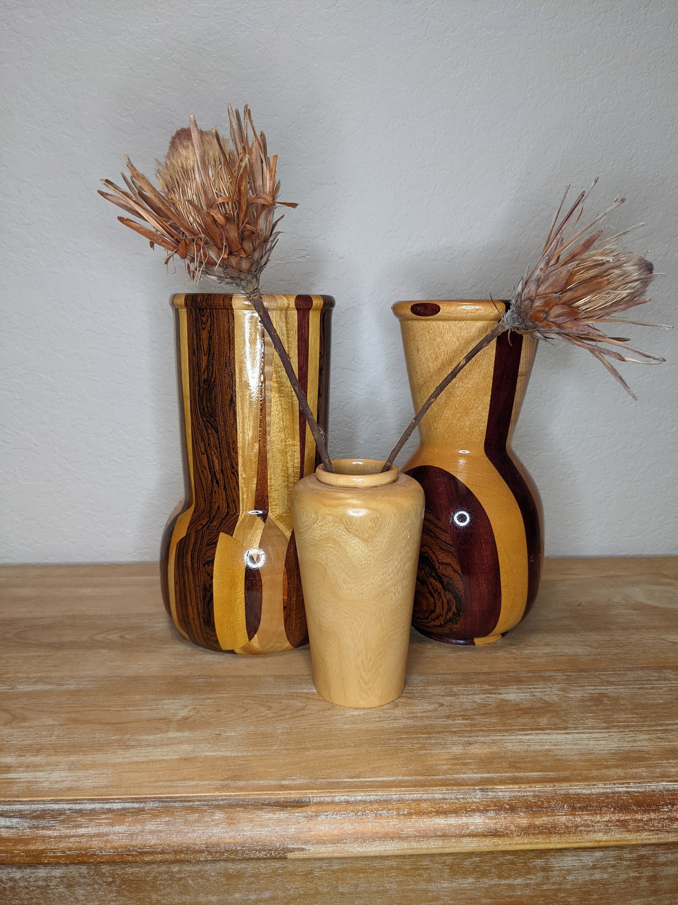 Wooden Vases Hand Turned Exotic Hardwood Unique Gift Etsy UK