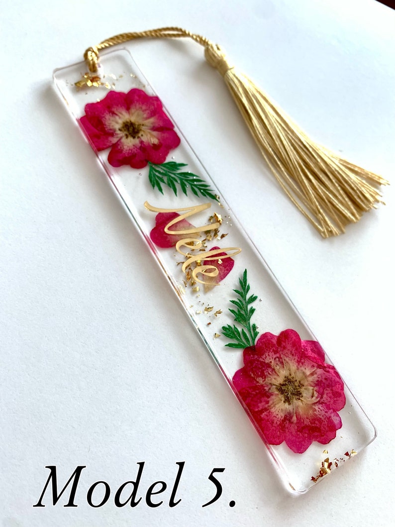 Lesezeichen mit echten getrockneten blumen. Personalisierte Lesezeichen aus Resin.Epoxidharz.Geschenkidee.Handmade . Gift for her. Bookmarks Bild 6