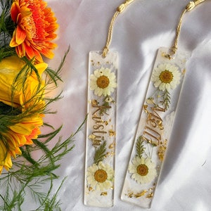 Lesezeichen mit echten getrockneten blumen. Personalisierte Lesezeichen aus Resin. Epoxidharz.Geschenkidee.Handmade.Gift for her.Bookmarks Bild 3