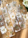 Bookmarks with real dried flowers. Personalized bookmarks made of resin.Epoxy resin.Gift idea.Handmade. Gift for her. Bookmarks product logo