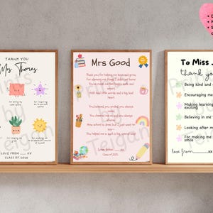 Personalised Teacher Print – A Thoughtful Thank You Gift for End of School Year | Class of 2025 Teacher Appreciation Gift | Custom Teacher