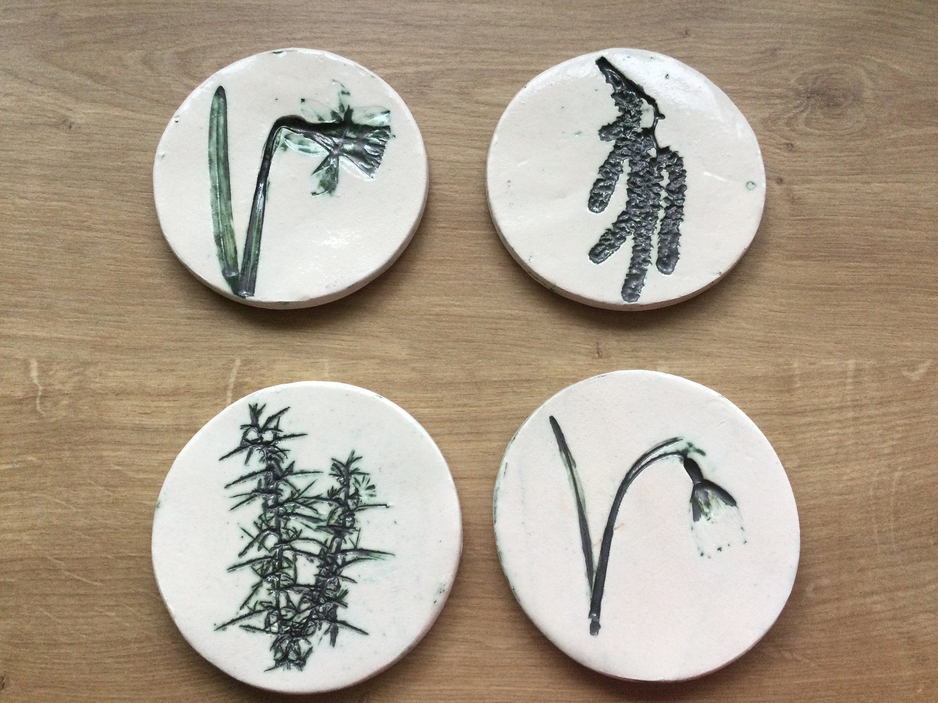 Ceramic Coasters, Set of 4, Spring Flower Design Etsy UK