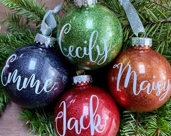 Personalized glitter ornaments-add your name