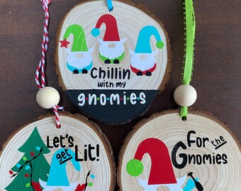 Gnome wooden ornament-Christmas Gnomies