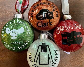Christmas vacation glitter ornaments-Cousin Eddie Edition