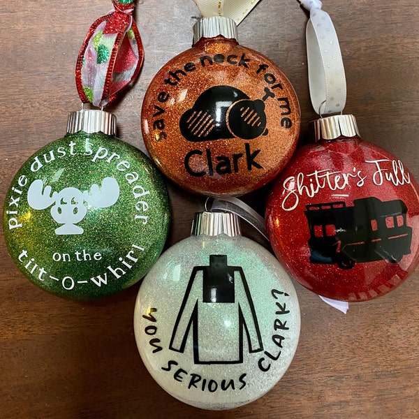 Christmas vacation glitter ornaments-Cousin Eddie Edition