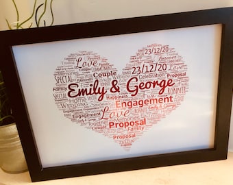 Engagement Gift / Couple Gift / Marriage Gift / Personalised Couple Print / Personalised Engagement Print / Boyfriend Gift / Girlfriend Gift