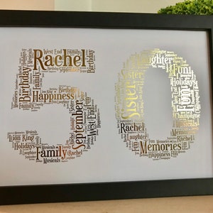 Personalised 50th Birthday Gift / 50th Birthday / Unique 50th Birthday Gift / 50th Keepsake / 50th Birthday For Her / 50th Birthday For Him