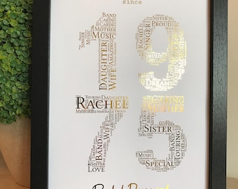 Personalised 50th Birthday Gift, 1975 Birthday, 1975 Keepsake, 50 Keepsake, Born in 1975, 16th, 18th, 21st, 30th, 40th, 50th, 60th, 70th,