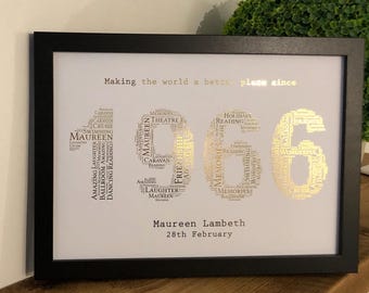 Personalised 60th Birthday Gift, 1965 Birthday, 1965 Keepsake, 60th Keepsake, Born in 1965, 16th, 18th, 21st, 30th, 40th, 50th, 60th, 70th,