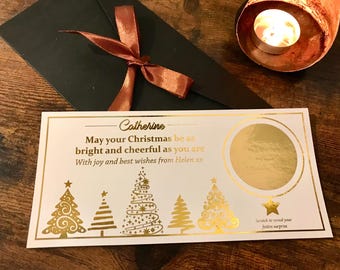 Christmas Surprise Reveal Gift Card / Personalised Christmas Scratch Card / Surprise Gift Voucher / Surprise Christmas Present
