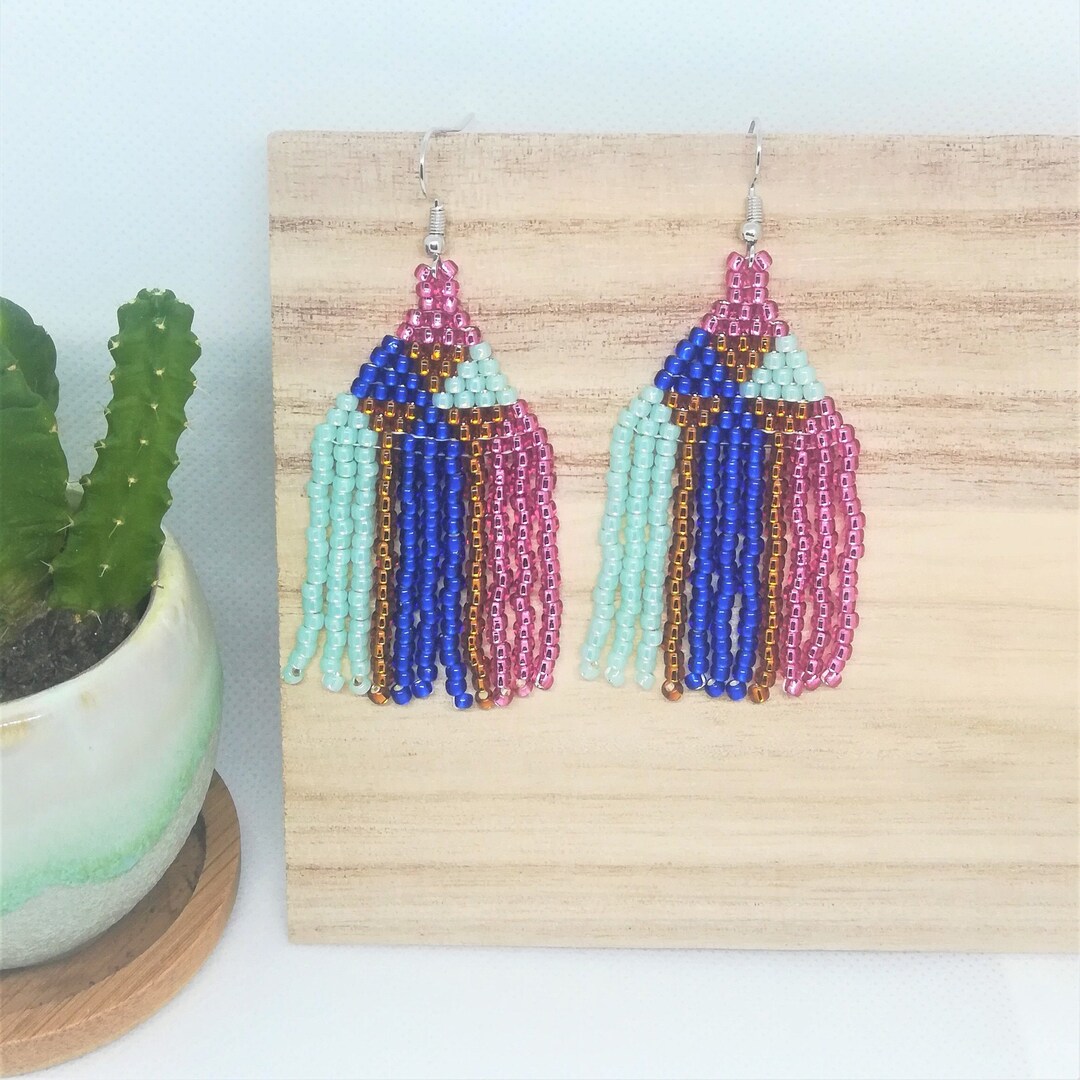 Teogneot Orecchini con Frange, Piume Colorate Orecchini Bohémien Orecchini a Goccia Lunghi Orecchini Pendenti di Moda per San Valentino