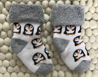 Baby Christmas Novelty Cosy Penguin Socks Newborn Xmas Gift 0-6M
