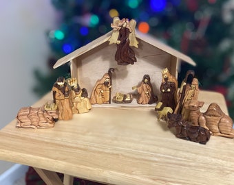 Handmade Nativity with Menagerie Small Size