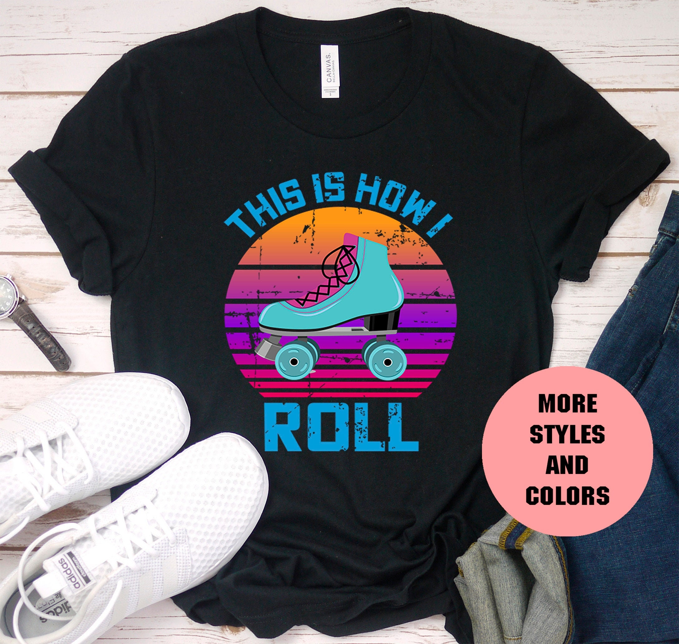 Retro Vintage Roller Skate Shirt This Is How I Roll Roller | Etsy