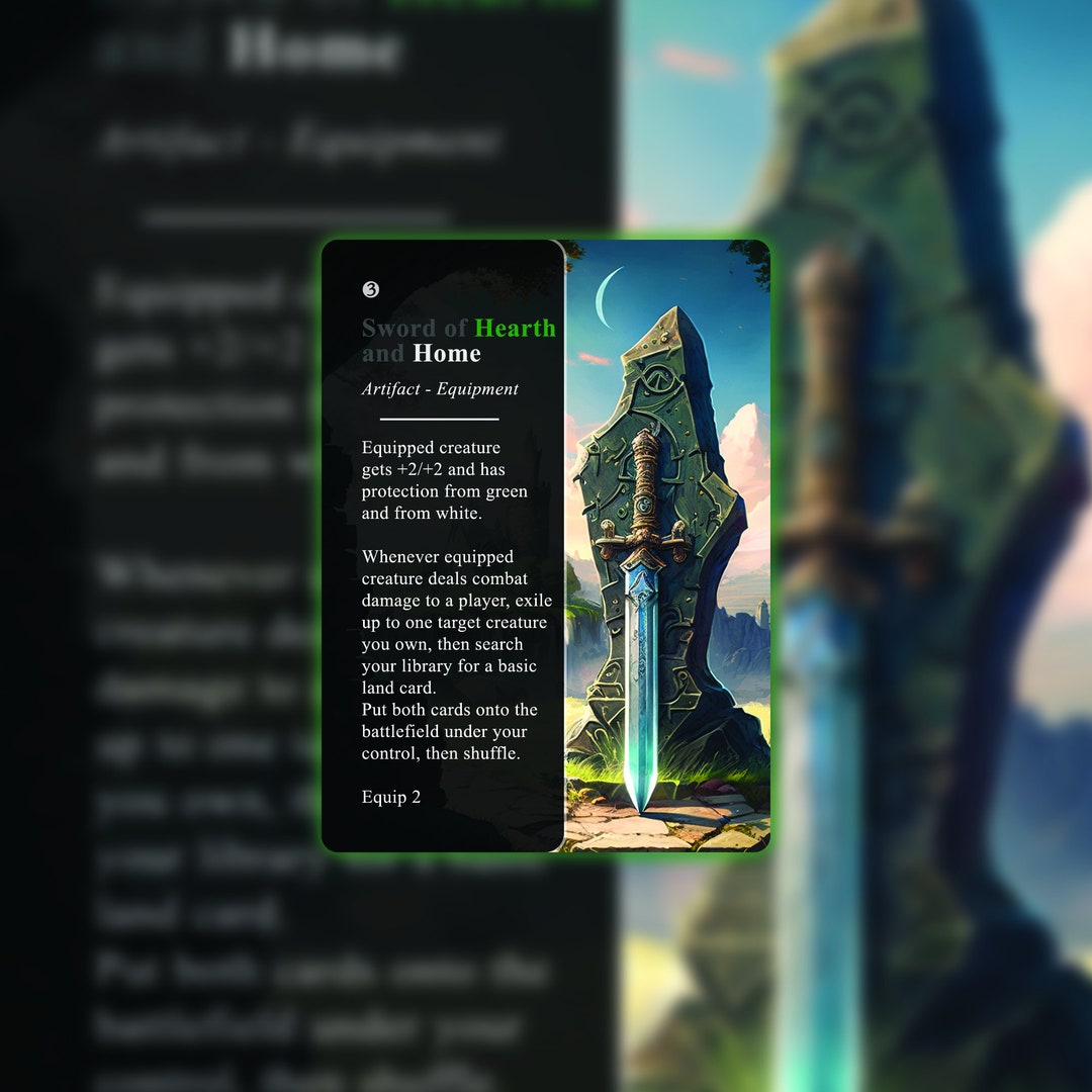 Sword of Hearth and Home Foil Proxy Custom Art Magic the Etsy