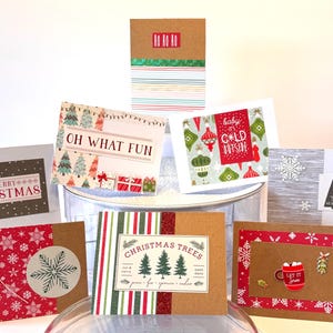 手作りクリスマスカード8枚セット – お祝いデザインのホリデーグリーティングカード