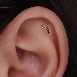 Clous d'oreilles en labret sans filetage Climber 18G, clou d'oreille en argent sterling à dos plat avec barre incurvée, clou d'oreille pour cartilage, clou hélicoïdal