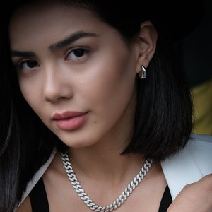 Silver Tear Drop Earrings, Gold Teardrop Stud Earrings, Lightweight Teardrop Earring, Chunky Water Drop Earring, Waterproof Polished Earring
