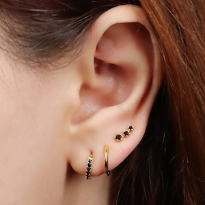 Dainty gold earring set best sale