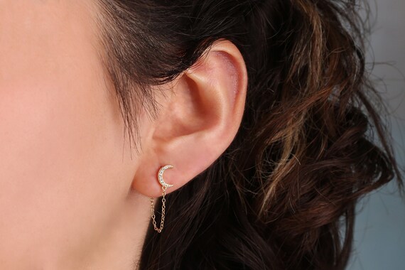 Moon chain earrings deals