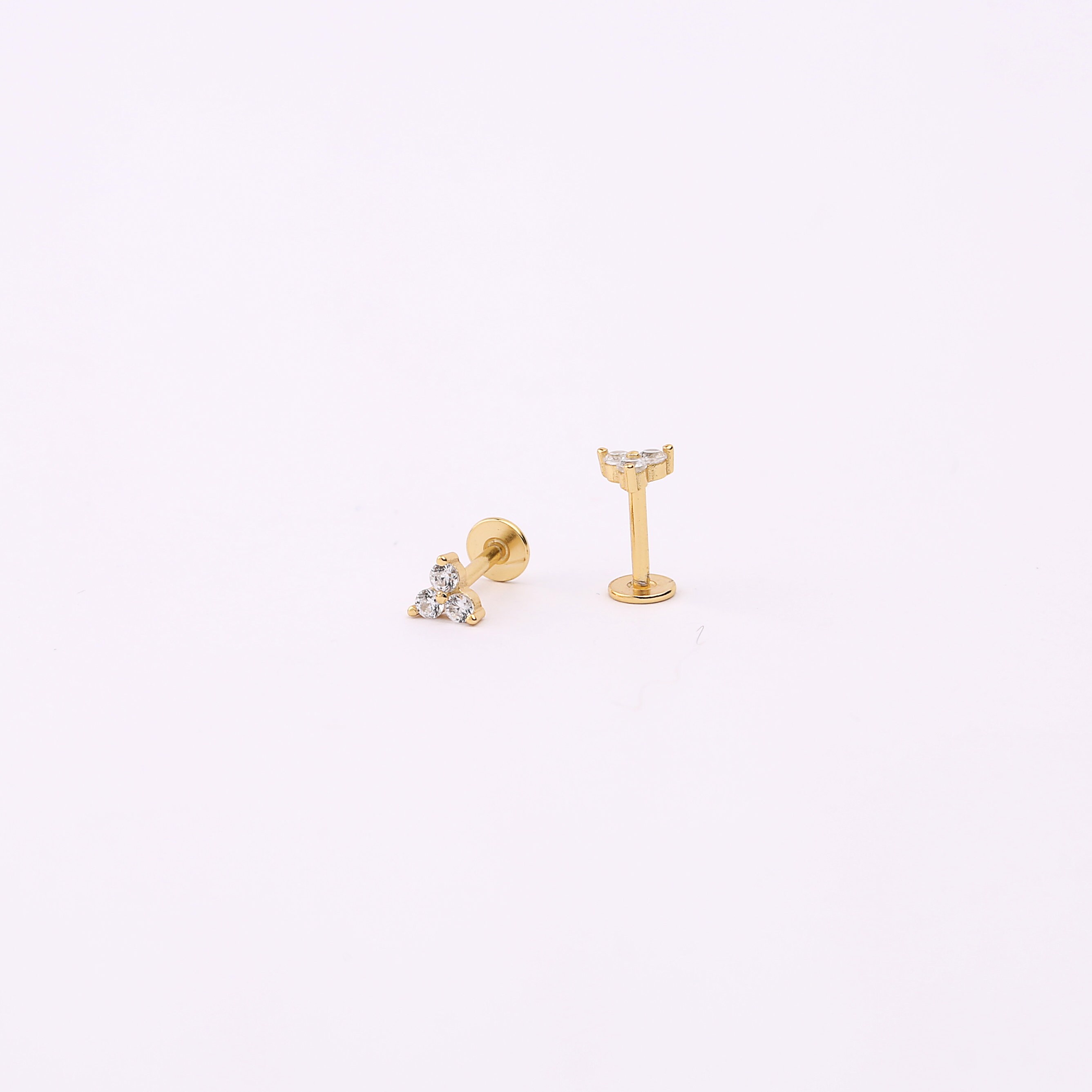Bee Floral Stud Earrings Set, Sterling Silver Flower