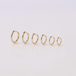 Tiny Gold Rounded Huggie Hoop Earrings, Sterling Silver Simple Everyday Huggie Hoop, Cartilage Huggie Hoop, Helix Huggie Hoop, Tragus Hoop
