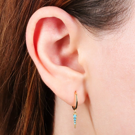 HZMAN Cross Star Hoop Earrings For Men & Women - Stainless Steel Hypoallergenic Drop Dangle
