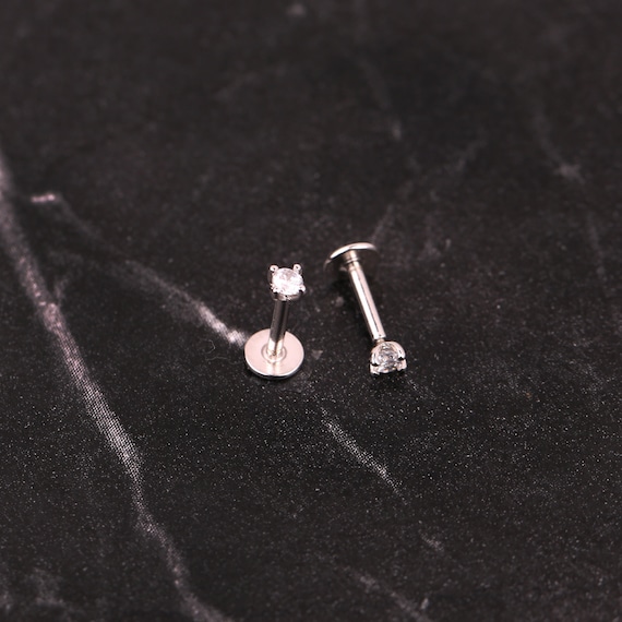 925 Sterling Silver Threadless Push Pin Labret Stud Tragus Stud Piercing Helix Piercing Conch Stud 18G Tiny Flat Back Earring Nose Stud Etsy
