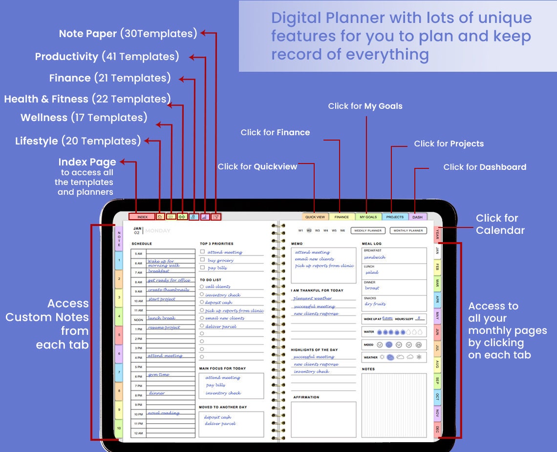 ADHD Planner 2023, Printable ADHD Planner Adults, ADHD Productivity Planner, Adhd Journal