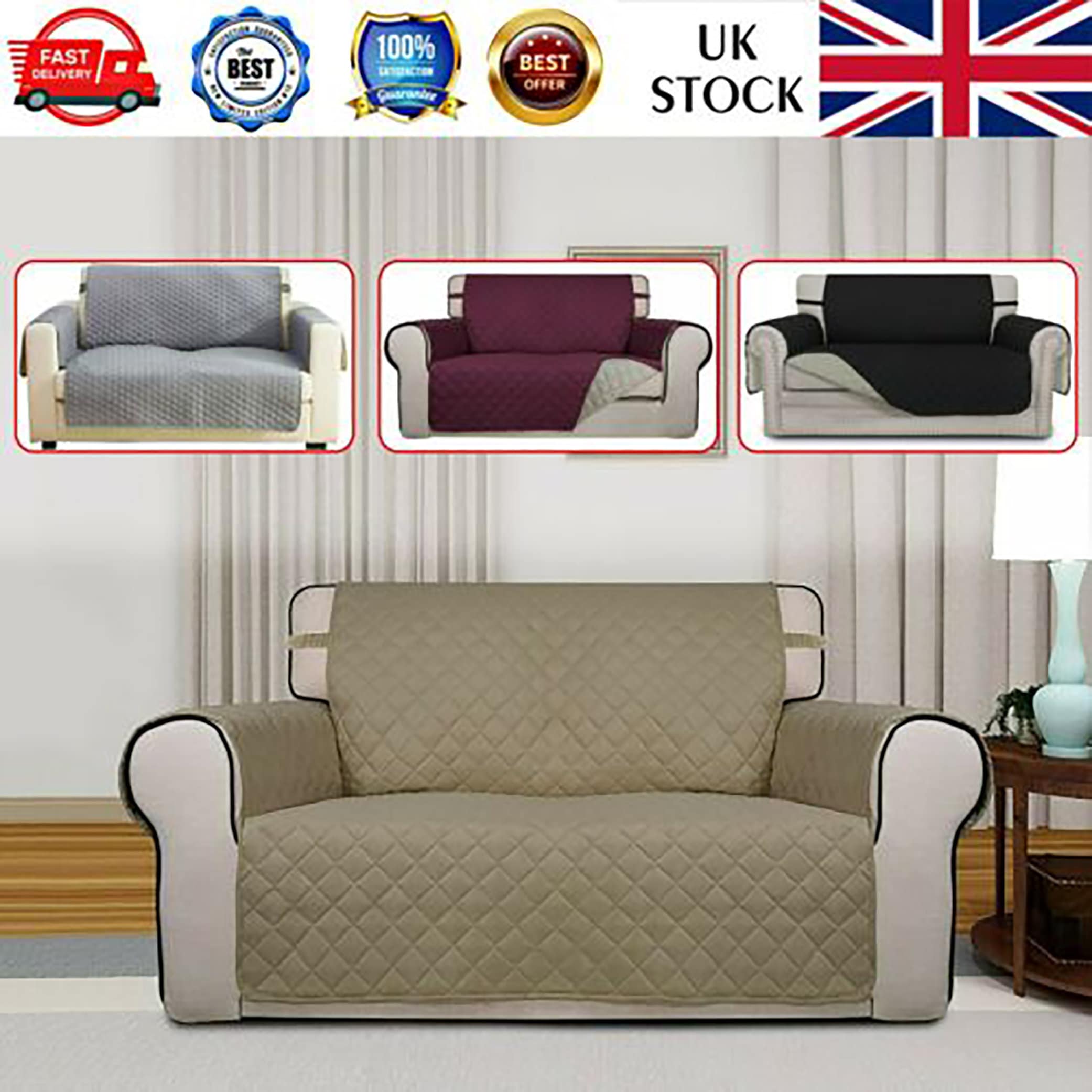 Water Proof Sofa Covers Quilted Throw Washable Anti Slip Cover Etsy